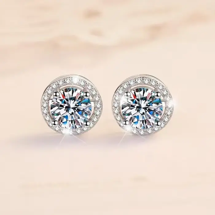 Boucles d'oreilles en diamant Mosonite, sac carré, bijoux de mariage, fête simple et à la mode, cade