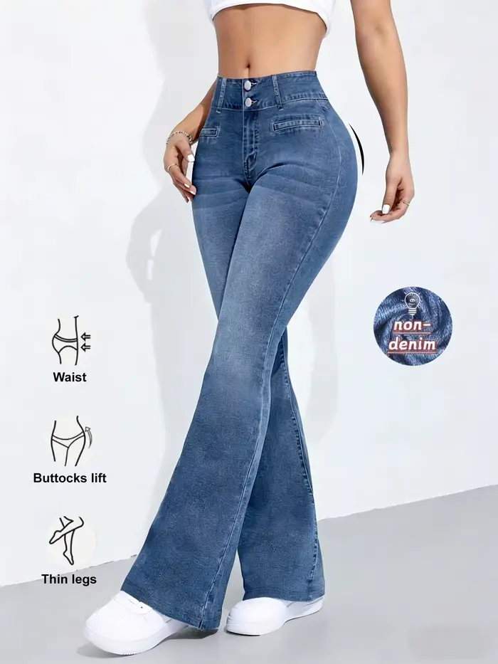 Leggings imprimés non en denim à haute élasticité pour femmes, leggings slim taille haute, leggings 