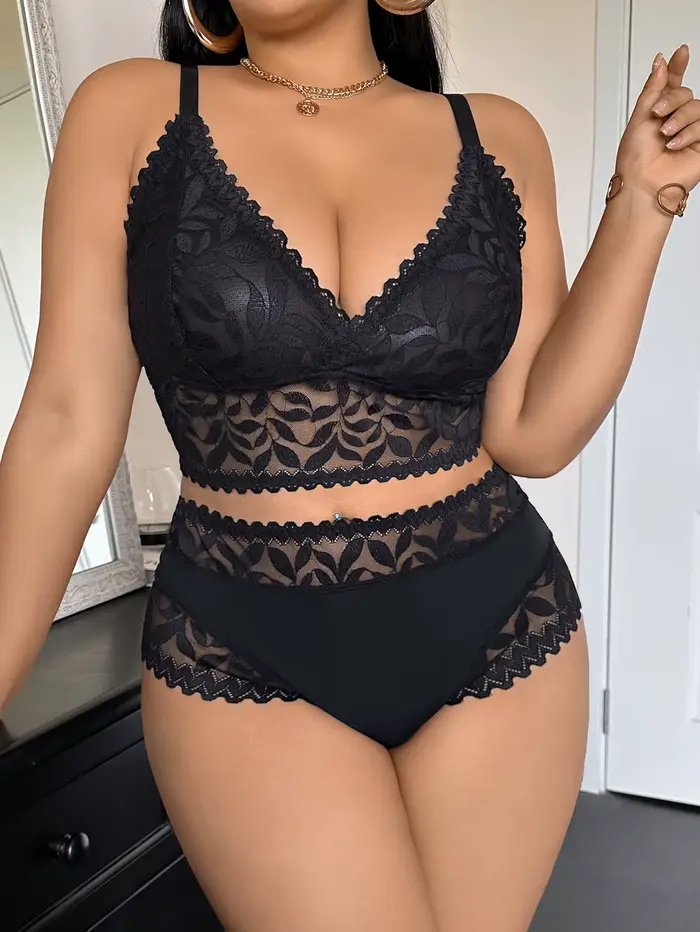 Sexy jemné spodní prádlo s květinovou krajkou pro ženy velkých rozměrů pohodlné a svůdné