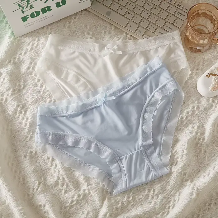 3 kusy dámské nízko střižené kalhotky Sexy krajka rychleschnoucí slipy