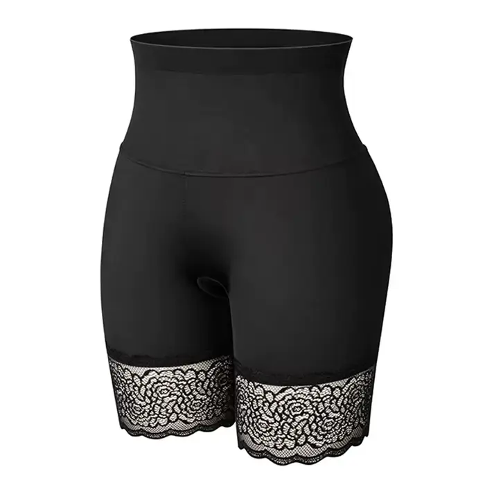 Taille haute ventre contrôle culotte dentelle Slip Shorts pour sous les robes femmes Anti frottement