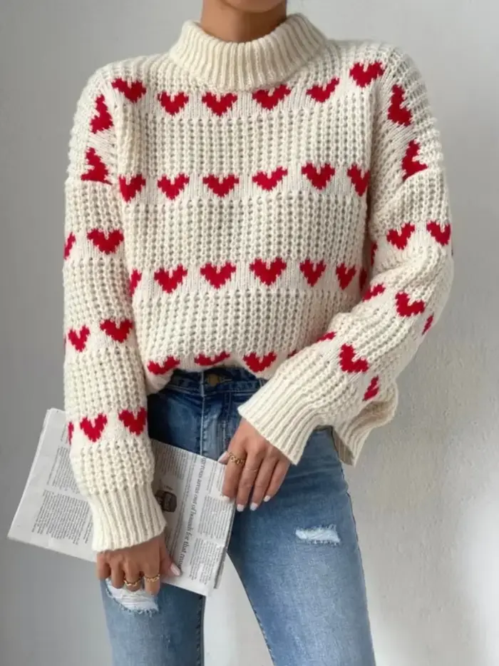 Pull tricoté en polyester ample et décontracté pour femmes, style Y2K et streetwear, automne hiver