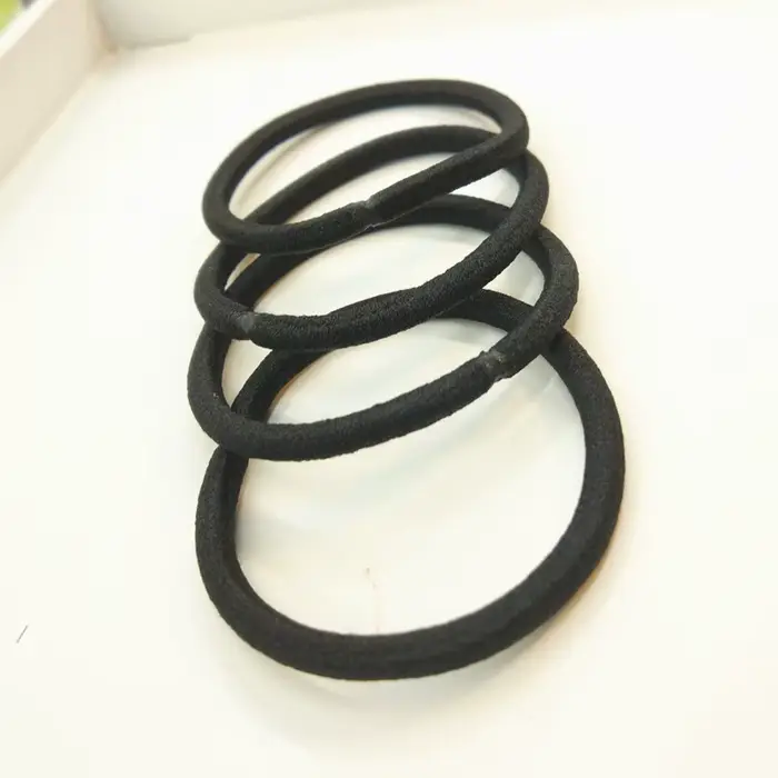 10/50pcs 4mm mélange couleur noir aucun dommage élastiques cheveux cravates bandes ligues queue de p
