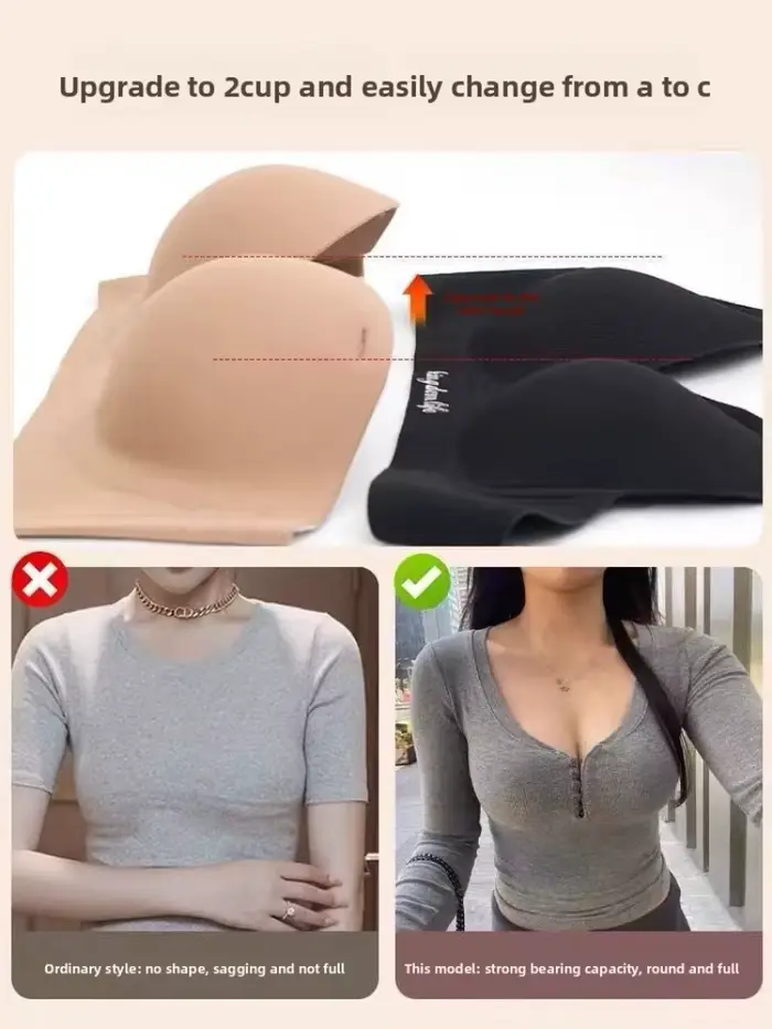 Samolepící podprsenka bez ramínek ze silikonu Push Up [Maximální efekt] - Neviditelná lepicí