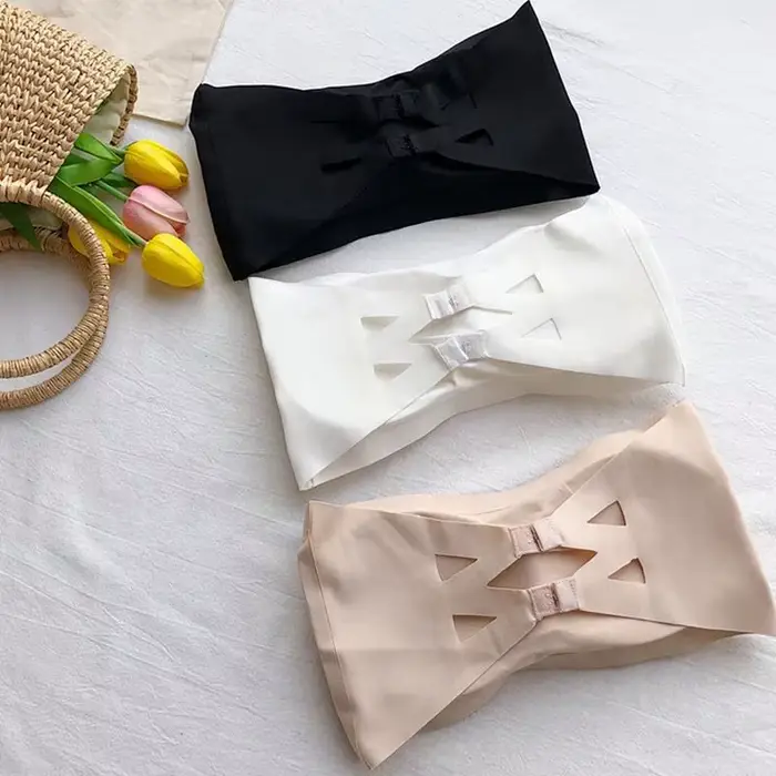 Haut tubulaire une pièce sans couture pour femmes, coussinets amovibles, intimes, basique, noir/blanc/peau, soutien-gorge sans bretelles, Bandeau, Lingerie Sexy