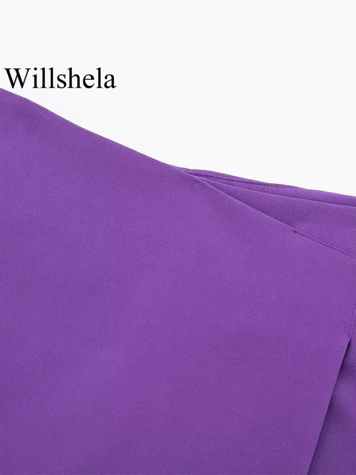 Willshela femmes mode solide asymétrique côté fermeture éclair jupes Shorts Vintage taille haute fem