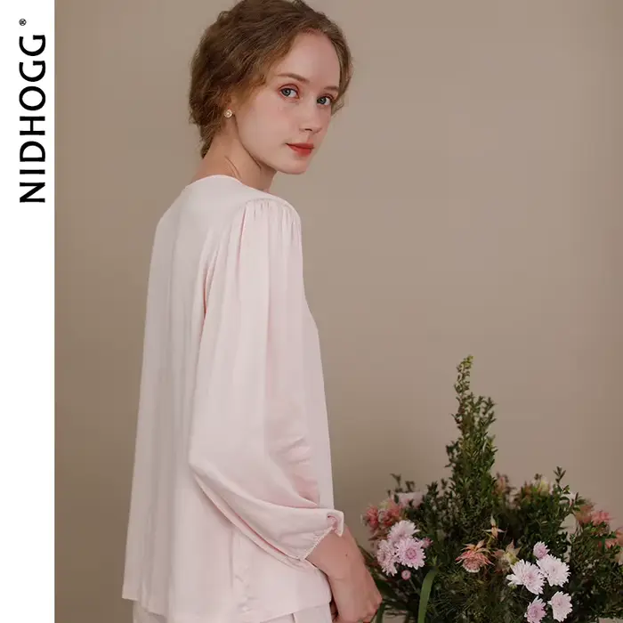 Ensemble pyjama Modal Super doux pour femmes, vêtements de nuit en tricot, doux pour la peau, extensible, confortable, 2 pièces, Style japonais minimaliste
