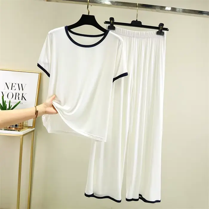 M-3XL grande taille pyjama pour femme nouveau manches courtes fjimebid décontracté adt maison porter des vêtements modal femmes pyjamas ensemble