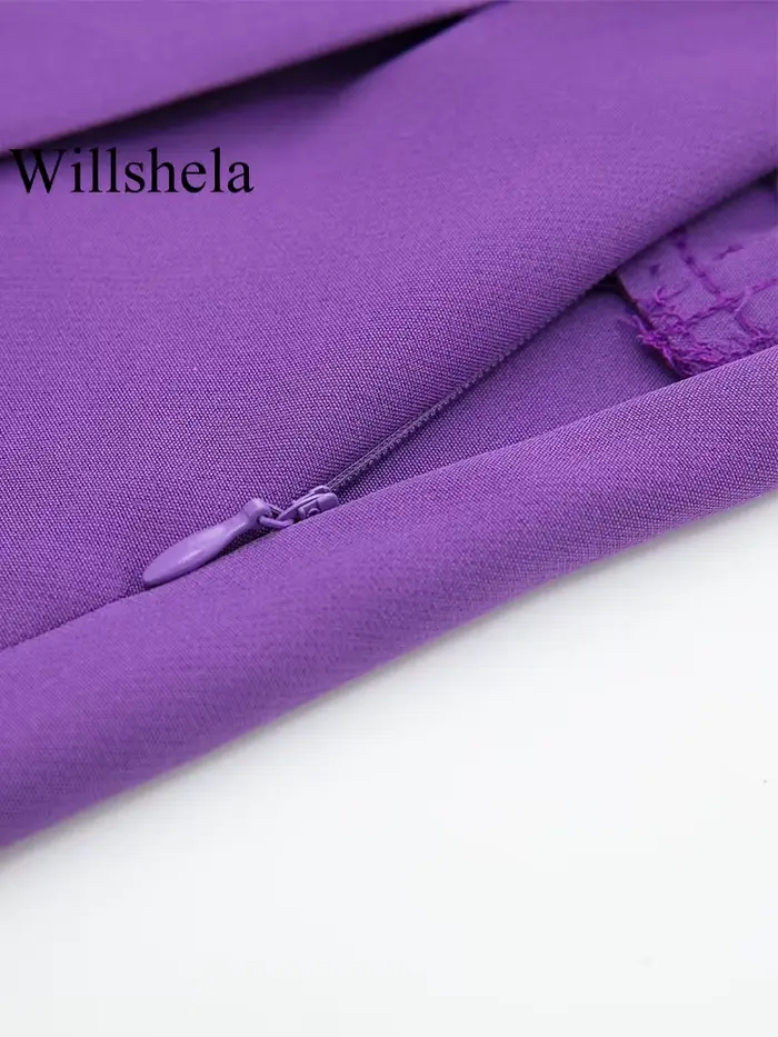 Willshela femmes mode solide asymétrique côté fermeture éclair jupes Shorts Vintage taille haute fem