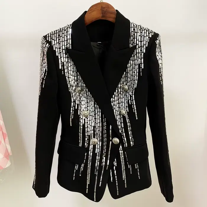 HIGH STREET 2026 Nouvelle veste de créateur tendance pour femme, double boutonnage, luxueuse, bouton