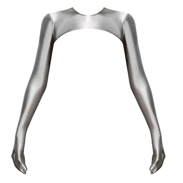 Gants ajustés en satin brillant XClocKNYoung, à manches longues, pour le yoga, les loisirs, la plage