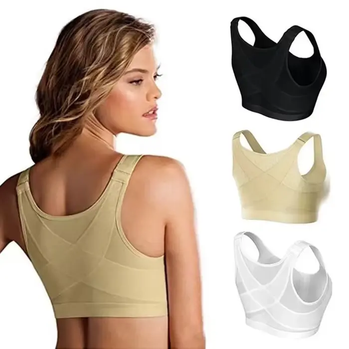 Vest podprsenky S-5XL přední uzavření korektor držení těla výtah podprsenka ženy push up kříž zpět spodní prádlo nárazuvzdorný sportovní podpora fitness