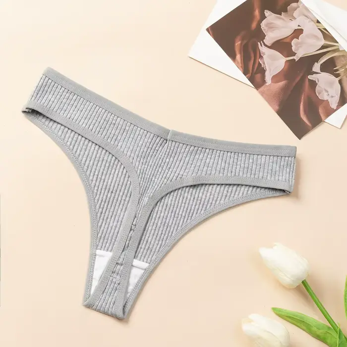Tongs pour femmes en coton rayé douces et confortables, sous-vêtements sexy et élégants pour femmes, lingerie de sport, string de sport, t-backs tendance, occasion spéciale