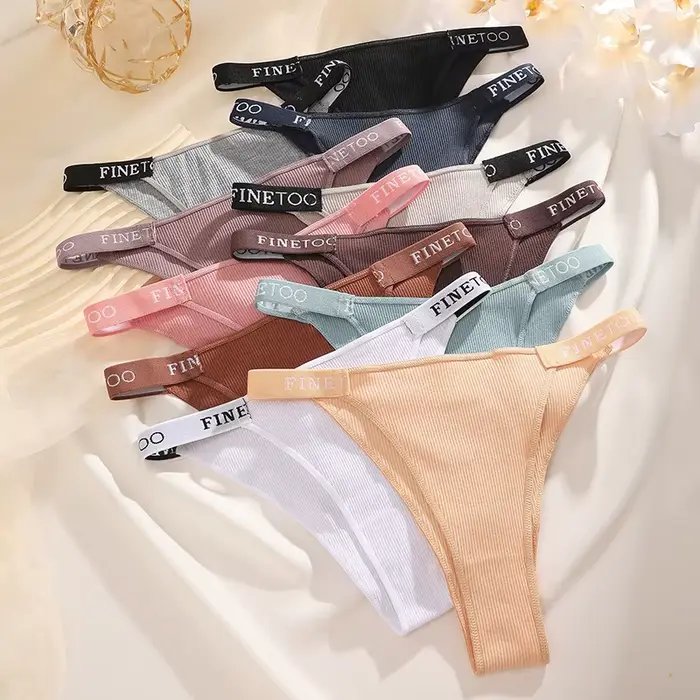 5dílná sada sexy bavlněných kalhotek Finetoo s písmeny