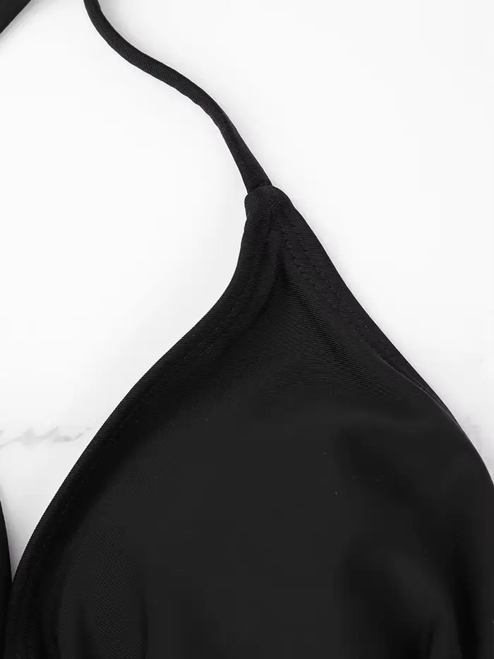 1Pc femmes Sexy haut de bikini soutien-gorge maillot de bain été plage Style couleur unie col suspen