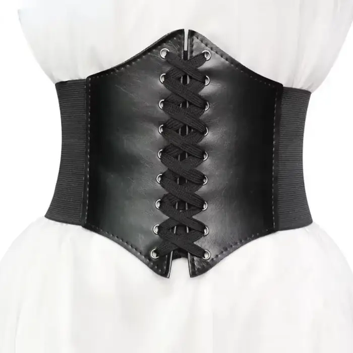 Body noir Shapewear femmes vêtements gothiques sous le buste taille Cincher formateur Pu cuir élastique Sexy mariée Corsets et Bustiers