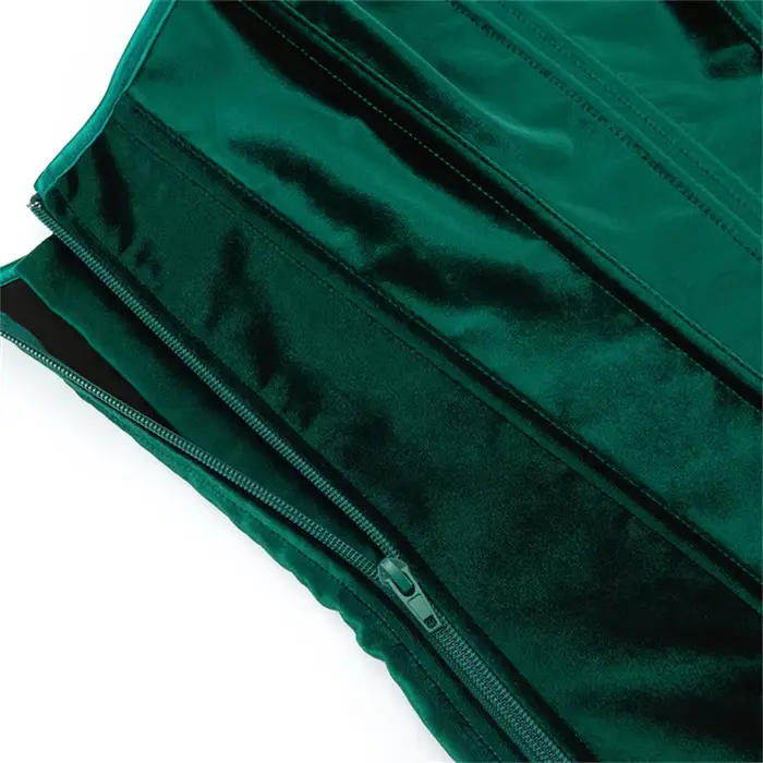 Corset victorien vintage haut sexy pour femme en velours vert noirâtre bustier gothique lingerie occasionnelle et quotidienne
