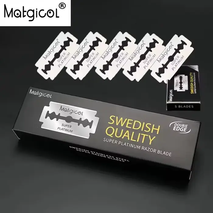 Lames de rasoir de sécurité Ultra tranchantes en acier inoxydable, lame à Double bord pour rasage ma