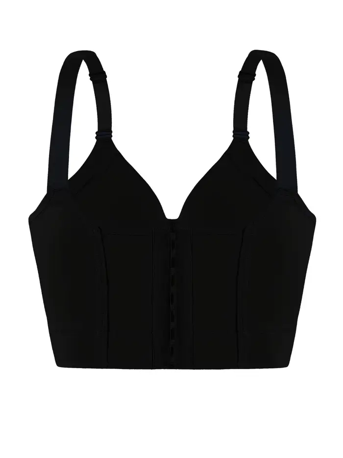 Soutien-gorge côtelé lisse taille européenne, soutien-gorge anti-affaissement froncé, dos sportif et élégant, soutien-gorge dos magnifique