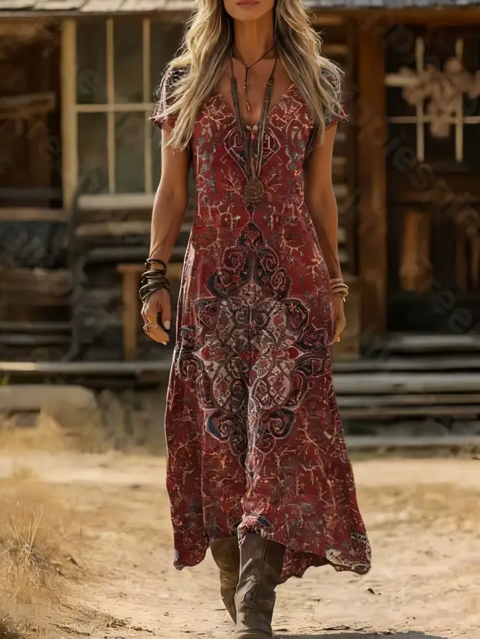 Robe grande taille pour femme, style rétro, col en V, nouvelle collection printemps-été