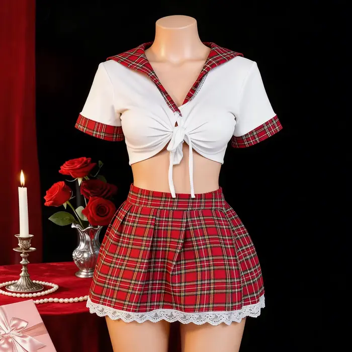 Sexy červené spodní prádlo pro ženy, erotické spodní prádlo, sexy šaty, cosplay uniforma, dámské spodní prádlo set, erotický kostým