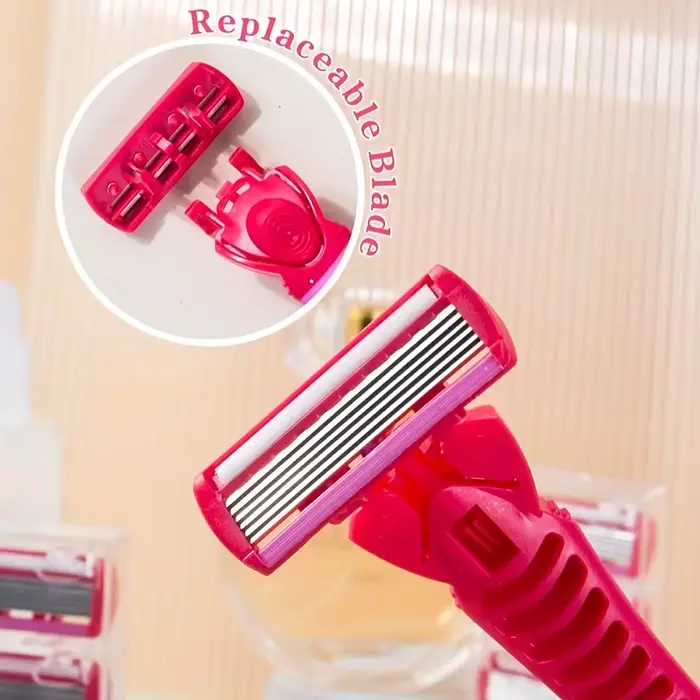Rasoir pour femmes lame à 6 couches jambe cheveux aisselles couteau de rasage lames à 6 couches raso