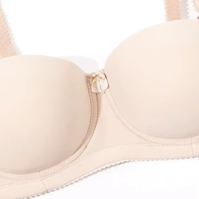 Dámská Beauwear-Push-up podprsenka s kosticemi, půl šálku Bralette, béžová, plus velikost, čepice C, 85C, 90C