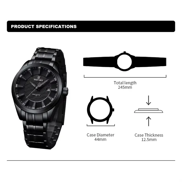 Top marque NAVIFORCE montre pour hommes étanche Quartz affaires décontracté bracelets en acier inoxy