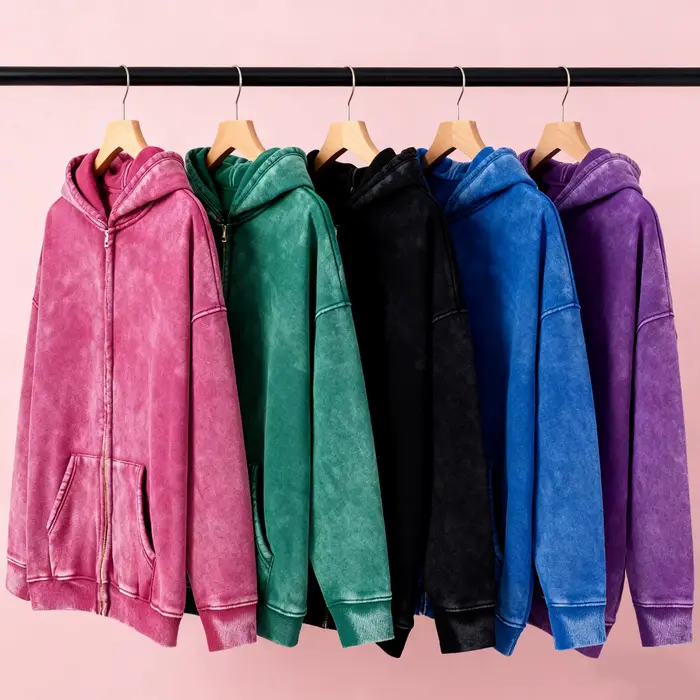 Sweat à capuche délavé pour femmes, couleur unie, 100% coton, Sport décontracté, fermeture éclair, Y