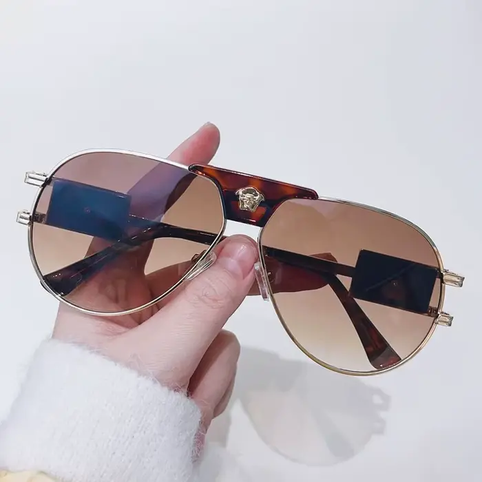 Lunettes de soleil d'aviation classiques pour femmes, marque de styliste, décoration de tête de béta
