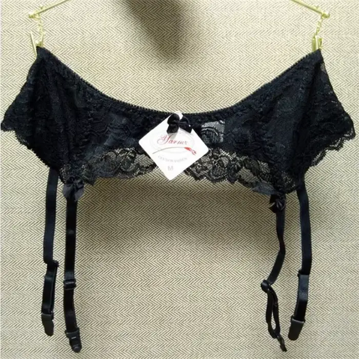 Jarretelles en dentelle pour femmes, Lingerie Sexy, grande taille, sous-vêtements transparents, cein