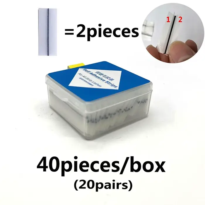 40 pièces/boîte réutilisable auto-adhésif sans colle cils bande de colle Extension de faux cils sans