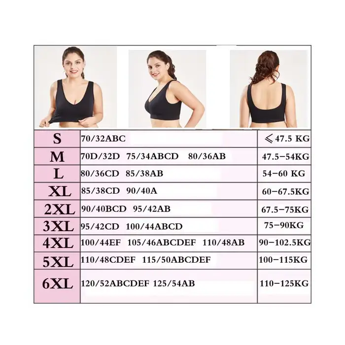 Queenral Plus velikost podprsenky pro ženy bezešvé podprsenky s plus velikosti podložky 5XL 6XL Bralette push up podprsenka BH bezdrátová vesta