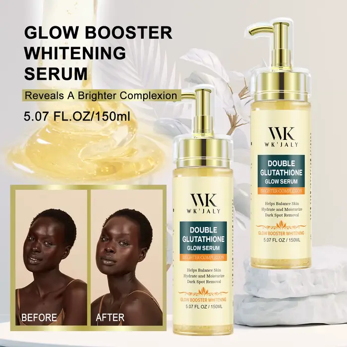 Sérum éclaircissant double glutathion WK JALY pour le visage, le corps, avec acide hyaluronique, cor