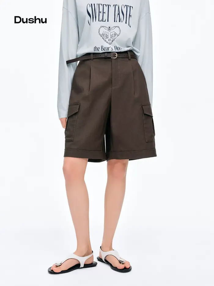 Pantalon Capri et Short Décontracté Ample DUSHU pour Femme, Style Montagne, Collection Printemps/Été