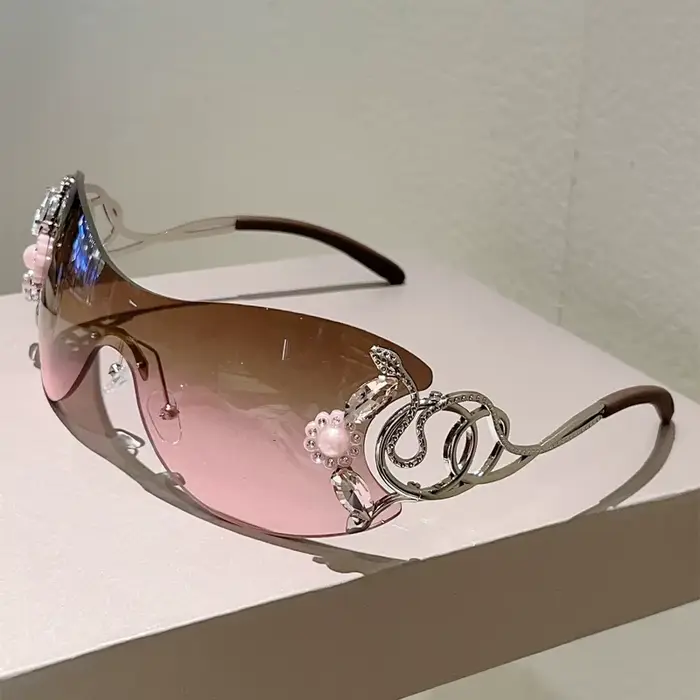 Dámské módní sluneční brýle KAMMPT bezrámový design 2000s elegance jedinečné příležitostné příležitosti