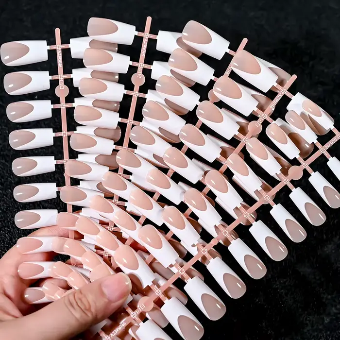 120 pièces acrylique français faux ongles carré amande cercueil faux ongles conseils pour les femmes