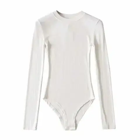 Dámské Sexy Dlouhý Rukáv Body, Vysoký Krk, Teplé Oblečení, Krytý Fit, Módní, Monochromatické, Letní Oblečení, Podzim, Zima, 600, 2023