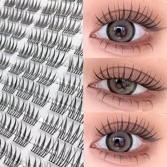 1/boîte 90 grappes idole faux cils noir naturel Manga cils Anime cils grande capacité cils Extension