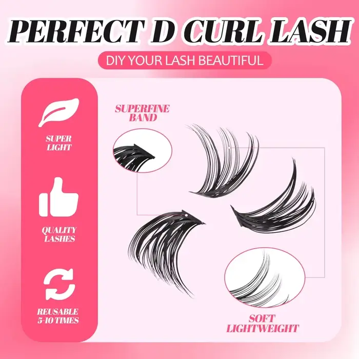 Cils en grappes QIUNING, cils de chat, cils individuels vaporeux, extensions de cils, cils en grappe