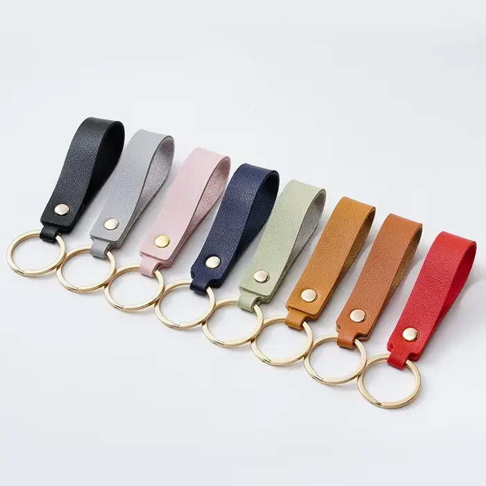 Porte-clés en cuir PU, 8 couleurs, cadeau d'affaires adapté aux hommes et aux femmes, sangle de clé 