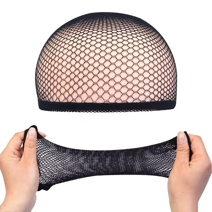 Bonnet de perruque en maille extensible, filet à cheveux noir élastique, filet de perruque en résill