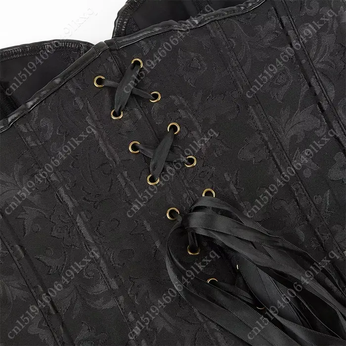 Vintage černý a hnědý gotický korzet pro ženy, plus velikost steampunk top, speciální příležitosti jako Halloween a Nový rok