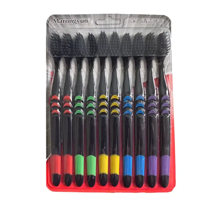 10 pièces emballées nettoyage en profondeur poils souples charbon de bambou cheveux noirs Ultra-fin 