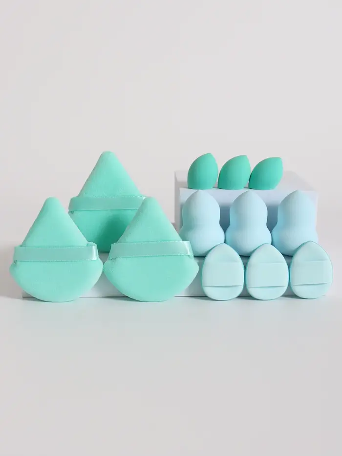 Ensemble d'éponges de maquillage polyvalentes, faites de 3 bouffées de poudre adt, 3 mini bouffées d