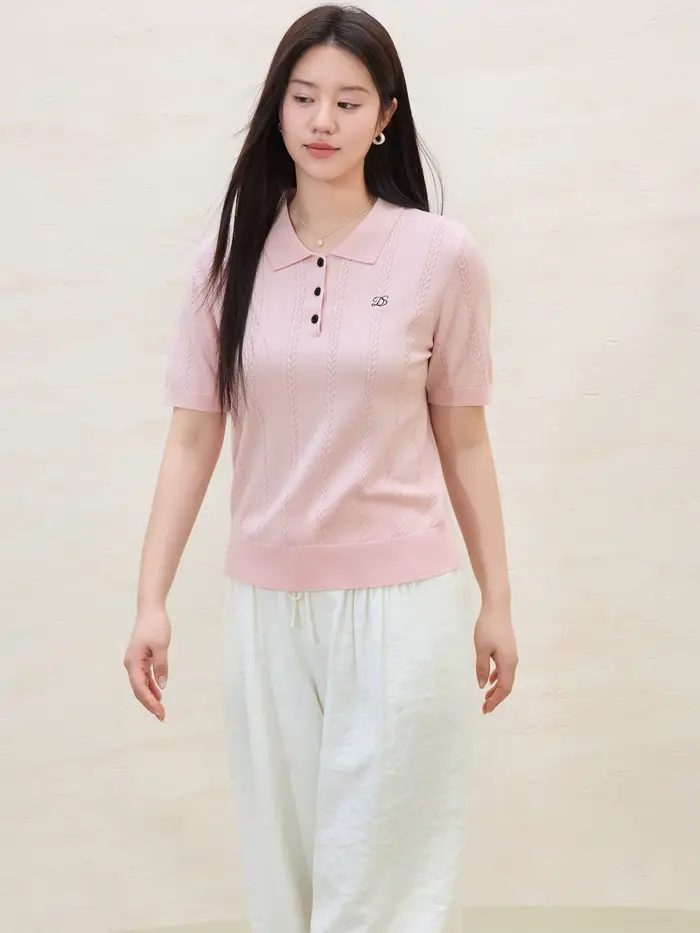 DUSHU grande taille col Polo Lyocell haut en tricot été minceur coupe bureau travail Transition frai