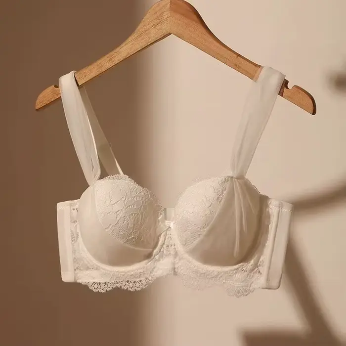 Soutien-gorge en dentelle française pour femmes, grande poitrine, petit soutien-gorge push-up, Colle