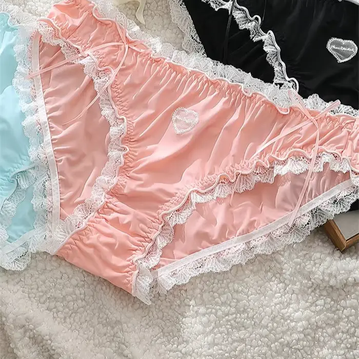 Spodní prádlo Sexy ropa interiér mujer Lolita roztomilý soukromý pokojská bragas de mujer velké velikosti spodní prádlo ženy měkké krajky kalhotky lenceria