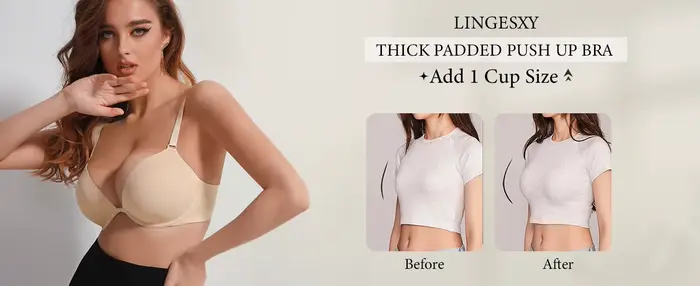 Bezešvé vyztužené push-up podprsenky pro ženy