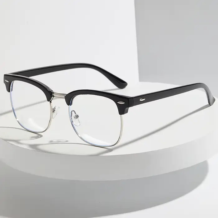 Lunettes rétro Anti-lumière bleue pour hommes et femmes, demi-monture classique Vintage, blocage de 
